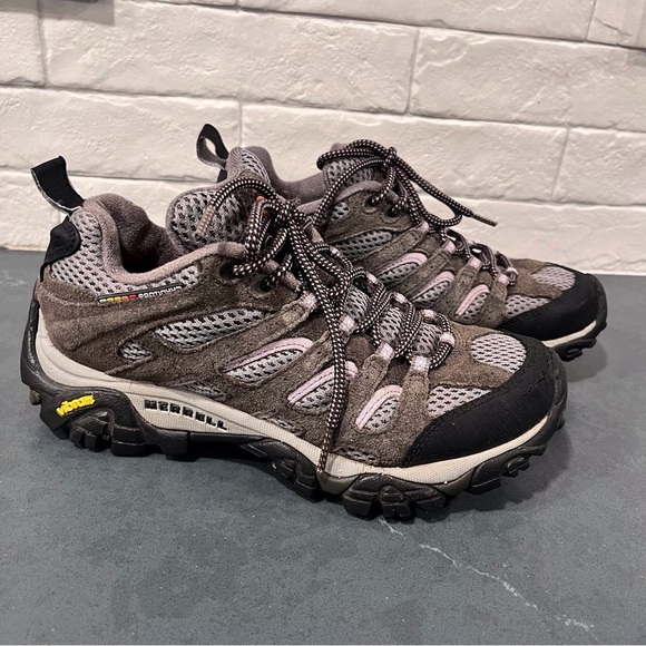 Merrell Moab Ventilator sz 7 gray black waterproof hiking shoes - Picture 6 of 15